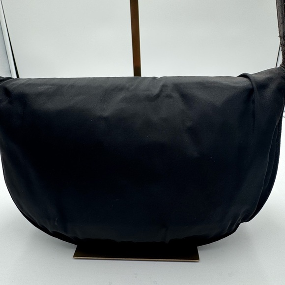 Prada Vintage Leather & Canvas Shoulder Crossbody Bag Black n Brown - Picture 5 of 17